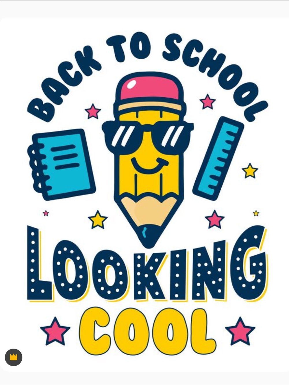 Looking Cool Back to School Pencil Kids T-Shirt - Yellow & Pink